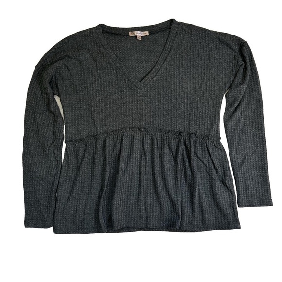 Lisa Robertson Dusty Teal Waffle Knit Babydoll Top Shirt Tee 
Size XS
NWT - Picture 9 of 10